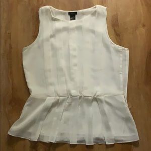 Ann Taylor factory white peplum pleated top